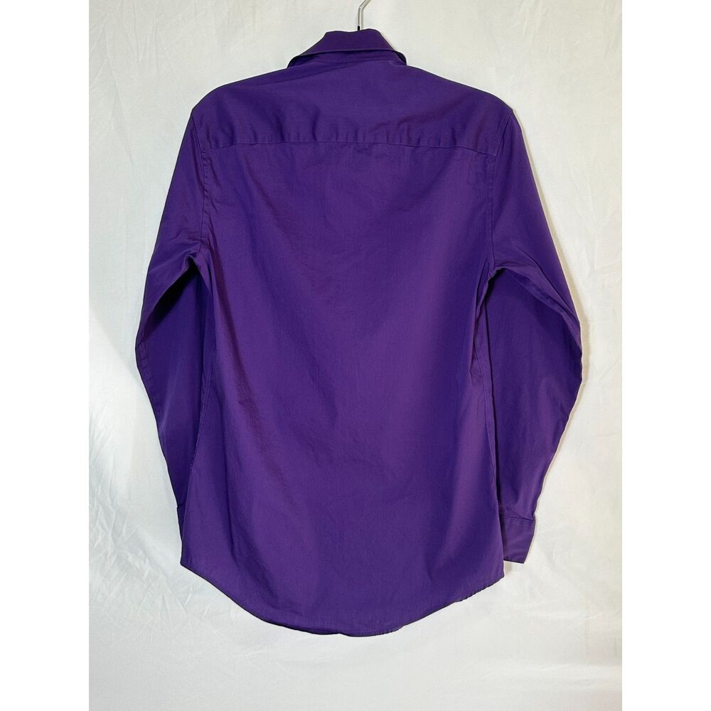 Alfani Men's Slim Fit Performance Dress Shirt Purple Size S 32/33 Cotton Blend - Picture 3 of 4